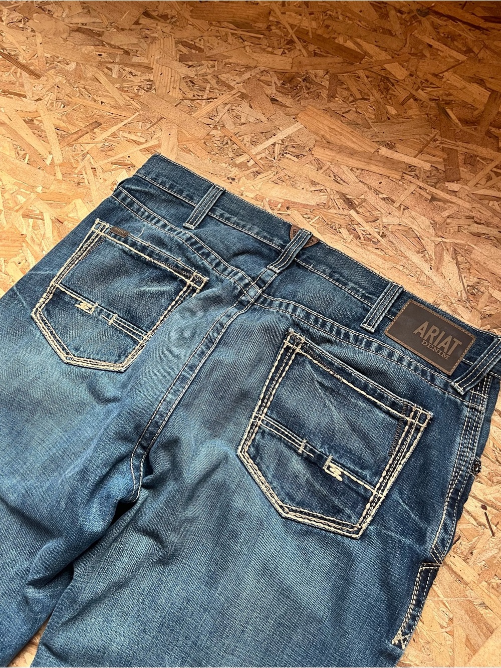 Ariat M3 Men’s Distressed Medium Blue Boot-Cut Jeans- 36